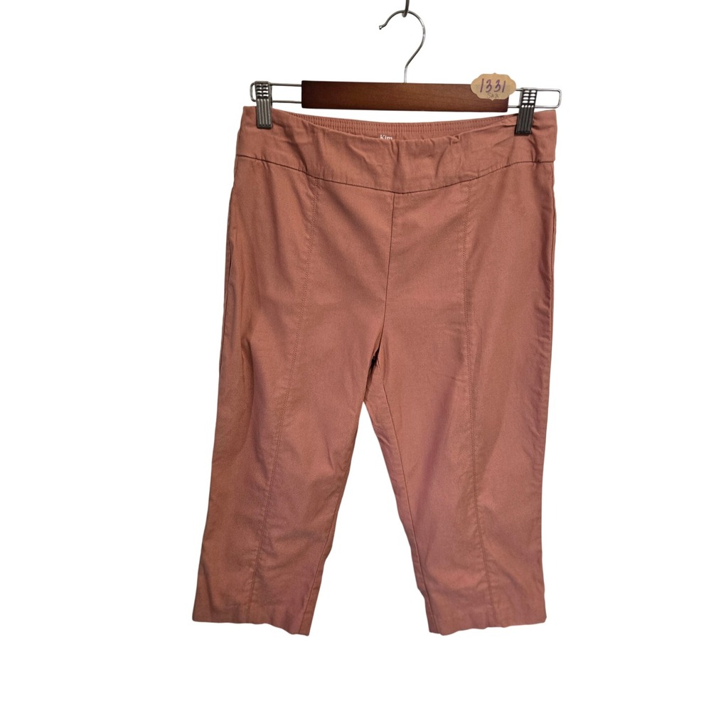 Kim Rogers Womens 6P Tummy Control Capri Pants Mauve Pink Petite Pull On Cropped